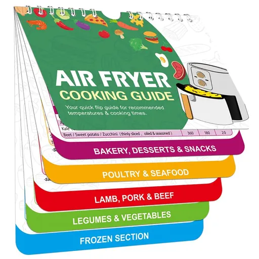 Air Fryer Magnetic Cooking Guide Cheat Sheet Set Cookbook Air Fryer Accessories for Frying & Cooking