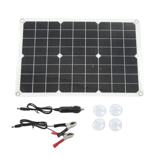 Solar Panel Kit Monocrystalline High Conversion Rate Dual USB Interface Output DIY Solar Panel for Hiking Camping 20W 5V