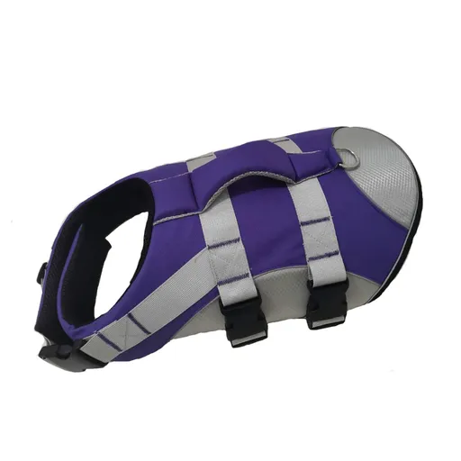 Dog Life Jacket Pet Swim Vest with Rescue Handle Reflective Strips Adjustable Quick Release Buckle for Beach River Lake Boating and Water Play Safety (S, Purple)
