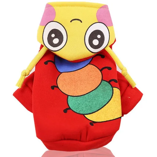 Shine Pet Costume Hooded Cartoon Dog Cat Clothes Hooded Caterpillar with Two Legs L bust 45 back length 35cm