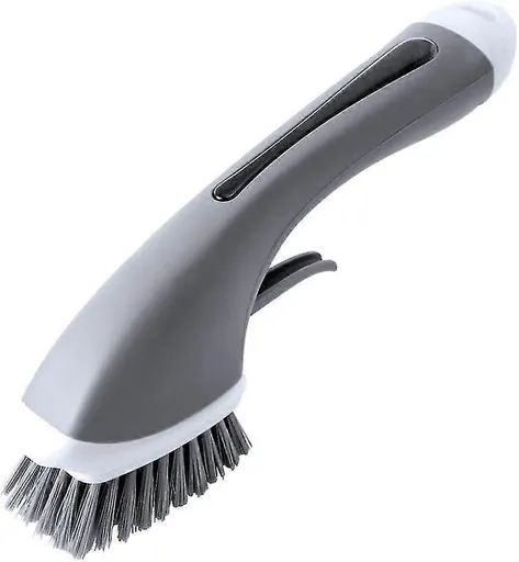 Household Liquid Cleaning Brush, Gray Handle