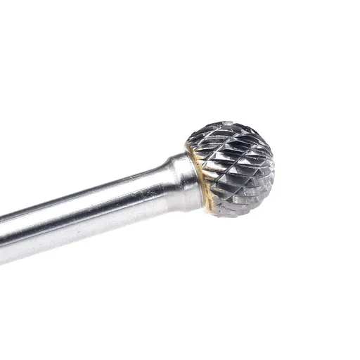 Tungsten Carbide Burr ball Shape Double Cut Rotary Burrs File(1/2''cutter Dia ， 0.45''Cutter Length) with 1/4'' Shank dia
