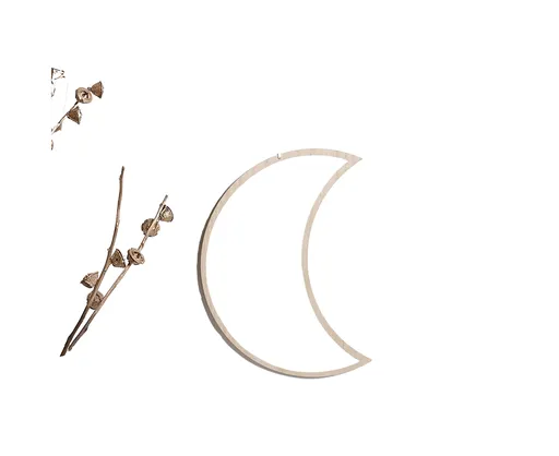 Moon Shape Mirror Decor for Bedroom-Natural