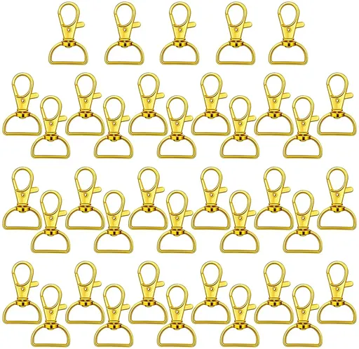 Swivel Snap Hooks with 1 Inch D Ring Lobster Clasps for Tactical Gear and Dog Leashes, 35 Pcs, 25mm, Daily Comfort Use