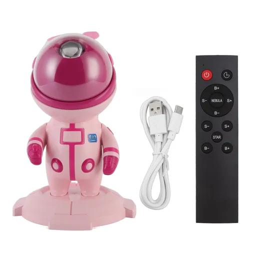 Star LED Night Light Projector USB Astronaut Star Projector Lamp RGB Ambient Projection Light Children Birthday Gift Pink