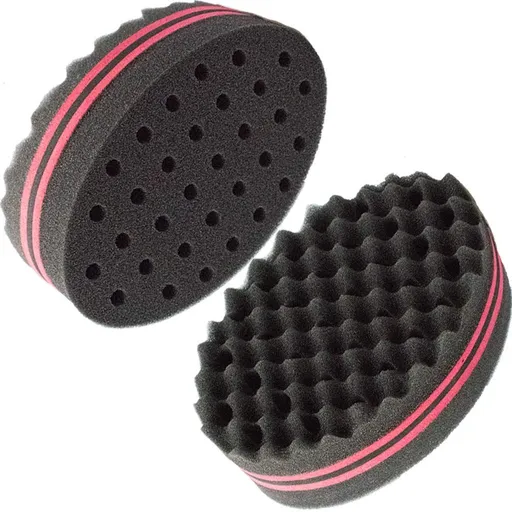 2pcs Small Holes Hair Sponge for Twists and Dreads Barber Afro Wave Nappy Curling Sponge Brush for Curls Women Men Natural Hair