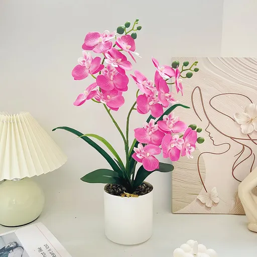 Artificial Moth Orchid Potted Plant, Bringing Natural Vitality into Your Home; Flowers Never Wilt, Staying Evergreen All Year Round./pink