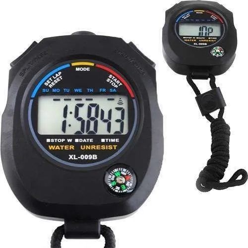 Digital Stopwatch Multifunctional with Built-in Compass, Black