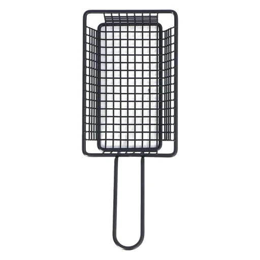 Fryer Basket Food Grade Stainless Steel French Fry Holder Frying Strainer with Handle for Restaurant Home Short Rectangle
