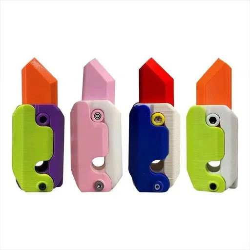 3D Printed Gravity Knife, Plastic Carrot Knife Toys, Sensory Knife Gifts for Adults Kids, Anxiety Stress Relief Toys(4pcs)
