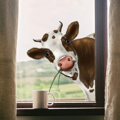 Funny Cow Wall Decal Giraffe Window Stickers, Animals Car Sticker, Peeking Cow Wall Sticker Peel and Stick Decal Rustic Far