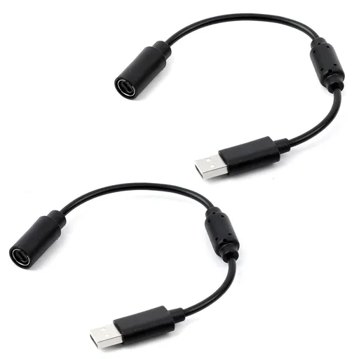 2pcs USB Breakaway Cable, Replacement Cord Adapter Cable for Logitech G920 Driving Force Thrustmaster Ferrari 458 Game Wired Controllers, Fast Data Transmission (Black) -