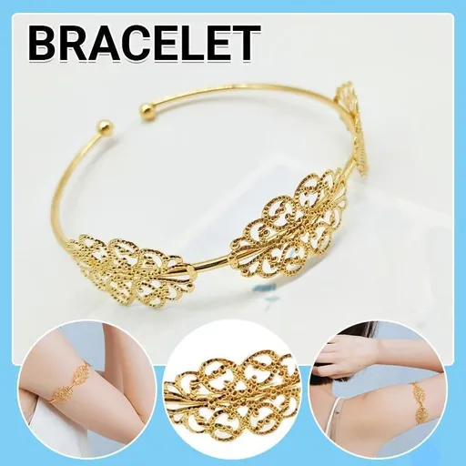 Adjustable Gold Upper Arm Cuff Bracelet for Women Fashion Boho Armband Jewelry