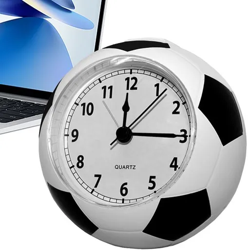 Football Alarm Clock Silent Non-Ticking Kids Bedside Clock White