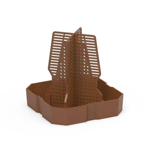 Reptile Anti Escape Feeding Basin Self Catch Feeder for Lizard Snake Pet Care - Brown-L