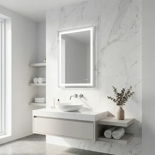 Interior Ave - 70 x 90cm Rectangle Frameless LED Bathroom Mirror
