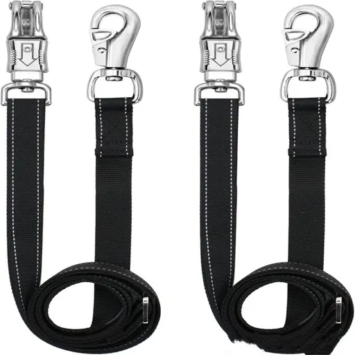 Trailer Cross Tie, Horse Haulage Adjustable Nylon Straps Leads with Panic Snap Fixed Eye Equestrian Equipment