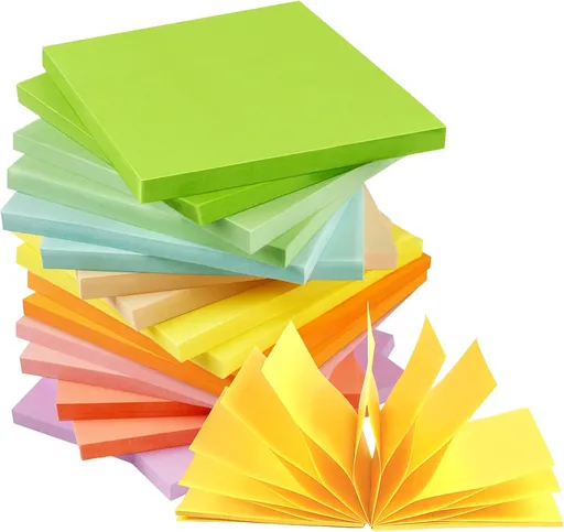18 Pack Pop Up Sticky Notes, 3x3 inch Colorful Pop-up Brightly Colored Notes for Home, Office, School, Etc -