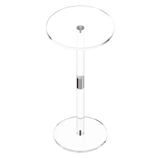 Acrylic Drink Table, Modern Acrylic Cake Table Stand, Drink, Food, Snack, Easy Assembly, 25.4 x 25.4 x 54 cm (Clear)