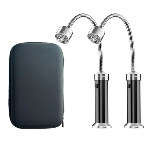 Barbecue Grill Light Grilling Accessories for Outdoor, BBQ Magnetic LED Lights Flexible Gooseneck Weather Resistant, Men Dad Gifts 2 Pack (Black)