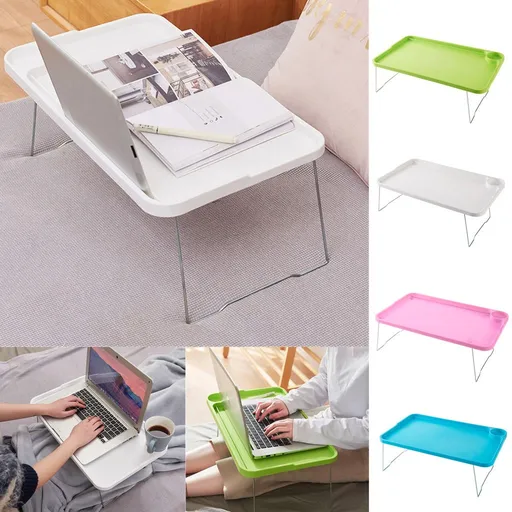 Foldable Lap Desk, portable laptop tray with folding legs for bed or couch work reading and breakfast, Hot Pink