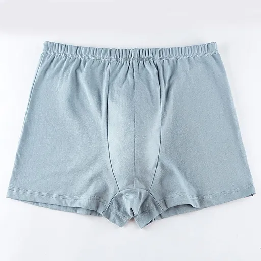 Zhenruiti Men Cotton Boxer Shorts High Waist Breathable Light blue 3XL (70.00 kg-77.50 kg