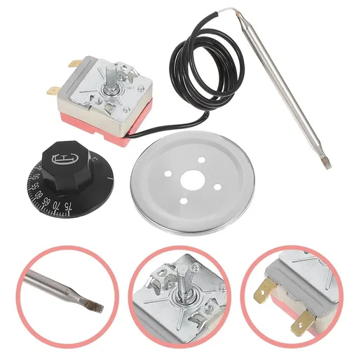 Electric Water Heater Thermostat Controller with Adjustable Temperature and Easy-to-Use Rotary Knob, 1 Set