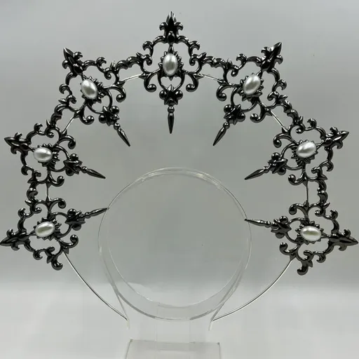 Crown Mary Goddess Headband Women Halloween Costume Headpiece Halo Crown Headpiece - Spiked Headwear Queen Headband