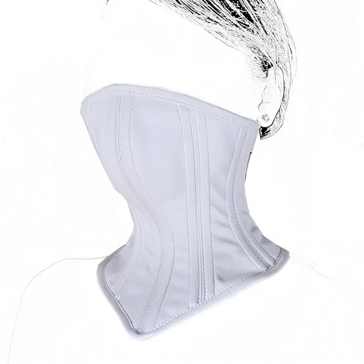 House Of Dasein White Pink Leather Neck Corset Mask Bdsm Submissive - White