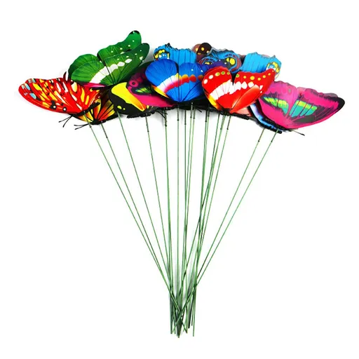 15pcs Simulation Butterfly Insert Colourful Butterfly Plant Inserts Gardening Supplies