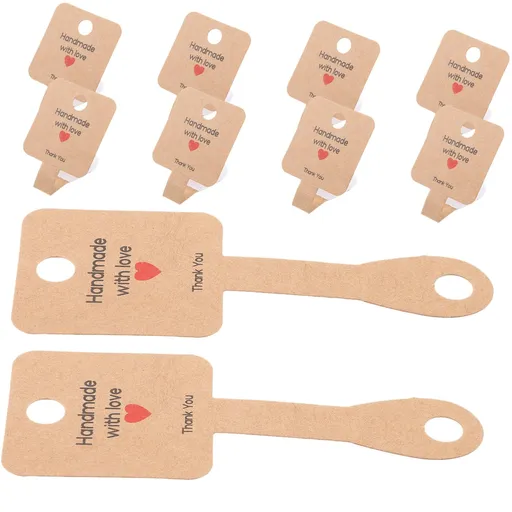 100pcs Necklace Kraft Paper Card Folding Cards for Necklace Jewelry Packaging Cards Necklace Folding Cards Keychain Bracelet