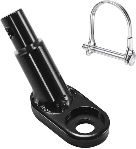 12mm Heavy Duty Steel Trailer Hitch Coupler with Safety Locking Pin for Kids and Pets, Fits QR and Solid Axles, Easy Installation, and Secure Bicycle Connector