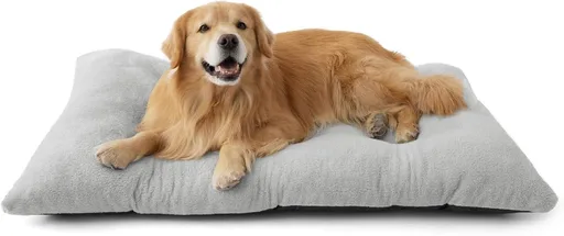 Washable Dog Bed for Crate, Giant Comfort Fluffy Plush Pet Pillow Bed Kennel Pad with Non-Slip Bottom, Machine Washable Pet Sleeping Mat for Jumbo - Gray - Size 47"L x 29"W x 3"Th