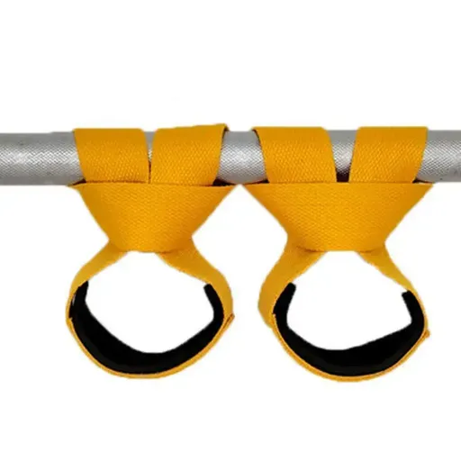 Gym Lifting Straps Barbell Deadlift Booster Belt Fitness Anti-slip Hand Wraps Wrist Straps Fitness Training Auxiliary Belt - Yellow M