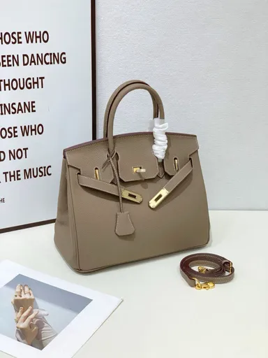 2025- Euro-american Elegant Crocodile Leather Handbag Bag - Birkin 30,elephant gray,palladium Hardware