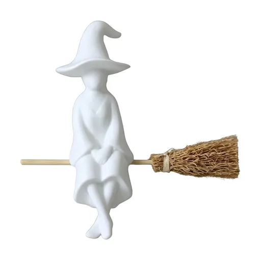 Witch Figurine Floating Display 6.3 Inch Multicolor Resin Halloween Decor
