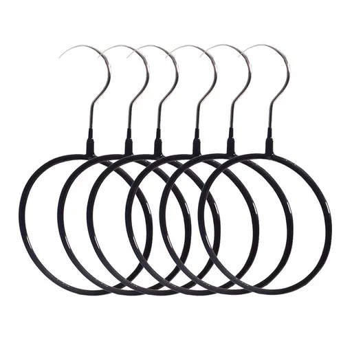 belt hanger 5pcs Closet Ring Organizer Loop Tie Hangers Simple Belt Ring Hanger Scarf Hanger for Bedroom(Black),9.06"X5.31"X0.12