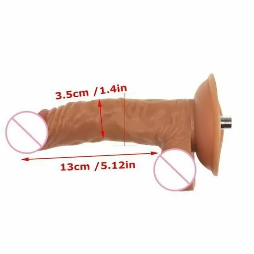 House Of Dasein Premium Sex Machine Attachments Vac U Lock Dildo Suction Cup Anal Plug - Curved 18.5X3.5Cm