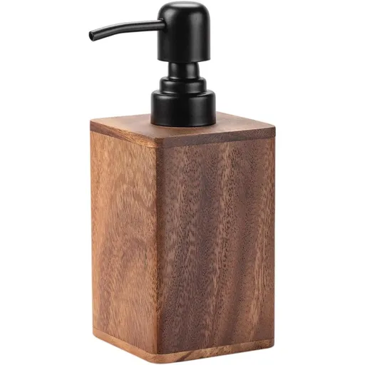 Solid Wood Lotion Jars, Push-Type Dispensing Bottles, Hand sanitizer Shower Gel Storage Jars (7oz/200ml)Square small size