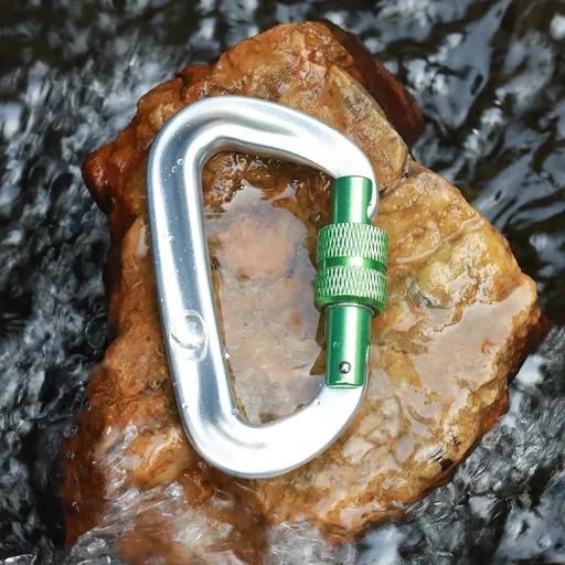 Outdoor D-Shaped Carabiner with Lock Backpack Keychain Hanging Buckle-Color -Widely used in mountaineering and rock climbing