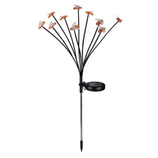 Solar Bee Insect Light Outdoor Decorative Garden Ornament 25.98 Inch Yellow