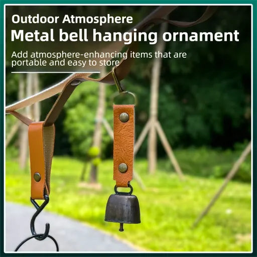 4-Pack Caramel Color Bear Bell & Anti-Lost PU Keyring Accessory(14 x 3.5 x 2.5CM) - Magnetic Silencing Design, Outdoor Safety Alarm for Hiking, Camping & Pet