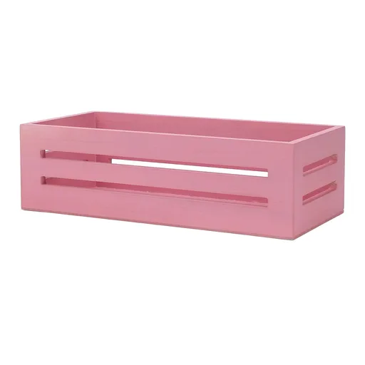 12.99 X 6.1 X 3.94in Wooden Storage Basket Multifunctional Pink Storage Crate Box for Bathroom Bedroom Toilet Paper
