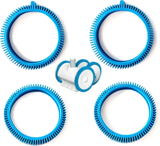 Pool Cleaner Front Tire and Rear Tire Combo Kit, Compatible with Poolvergnuegen Super Hump 896584000-143 and 896584000-082 (2-Pack Front & 2-Pack Rear)