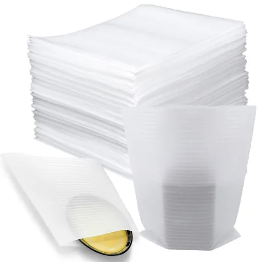 100 Pack Thickening Foam Sheets Foam Pouches for Packing Dishes, 12 x 12in Foam Material Wrap Cushioning, Moving Supplies for Packing Storage and Shipping, White
