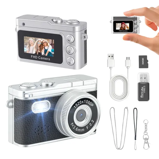 Mini Keychain Camera,Y2k Retro Keychain Digital Camera for Teens&Women,1080P Small Pocket Camcorder,Portable Video Recorder for Travel&Concert&Vlog&Gifts(Black)