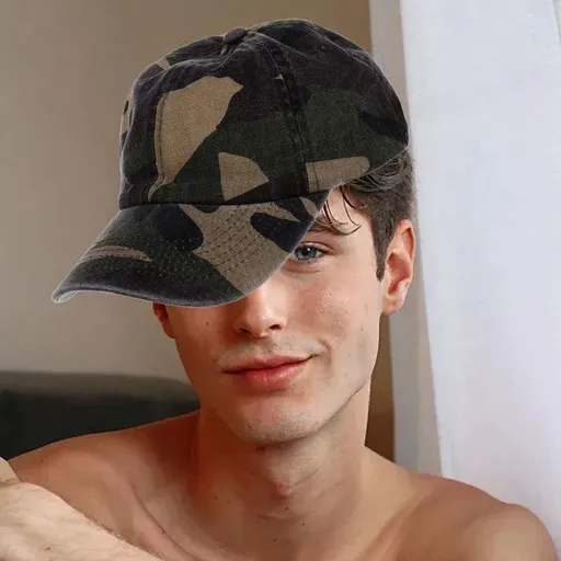 Cotton Camouflage Baseball Cap for Outdoor Use with Curved Brim and Breathable Fabric