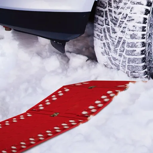Foldable Emergency Tire Traction Mat, Car Escaper, Ideal to Unstuck Your Car From Snow, Ice, Mud, and Sand -2 Pack