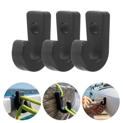 Weather-Resistant Kayak J Hooks in Black Nylon for Gear 20Pcs