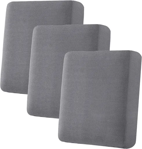 Super Stretch Individual Seat Chion Covers Sofa Covers Couch Chion Cover Slipcover Sets Thick Jacquard Textured Twill Fabric (3 Piece Sofa Chion Covers, Grey)